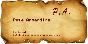 Pete Armandina névjegykártya